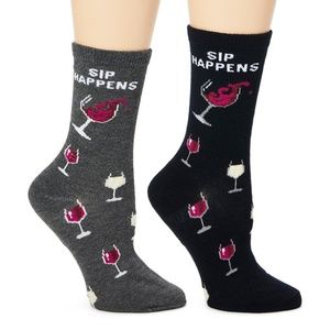 Wine Glass 'Sip Happens' Socks